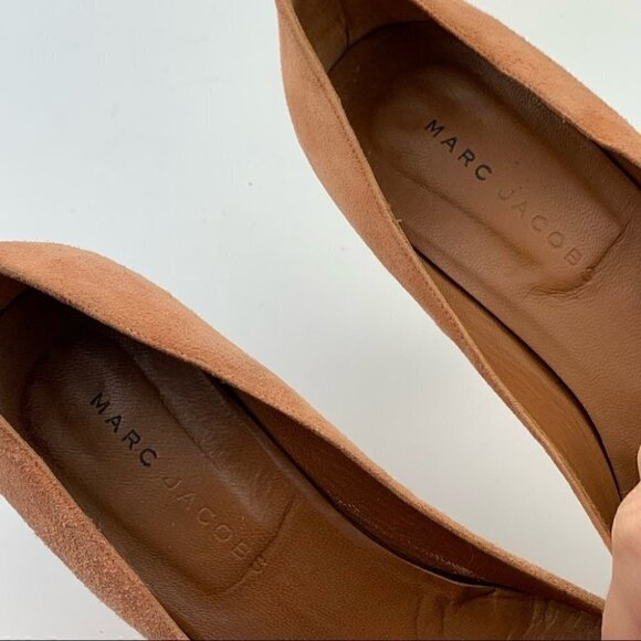Marc jacobs heels 7 peach rose gold Italian suede Y2k vintage - Picture 10 of 11